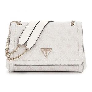 Guess Sac à épaule bandoulière beige pour femme - Noelle Girlfriend Satchel Bone Logo 308877
