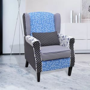 VidaXL Fauteuil avec design de patchwork Tissu - 240882 | Multicolore