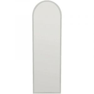 Dmora - Miroir Zaniah, Verre miroité, Objet d'ameublement Mural, Décoration avec Miroir, 50x2h160 cm, Blanc