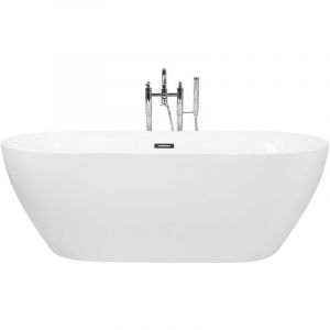 Beliani Baignoire ilot en acrylique blanc 180 cm CARRERA
