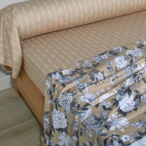 Blanc des vosges Parure drap plat + 2 taies 65 x 65 satin IMPERIAL Chanvre