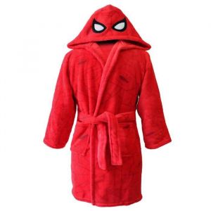 Cti Spiderman Mask Robe de Chambre Gar&ccedil;on 2-4 Ans | Oeko-tex | Peignoir Enfant Gar&ccedil;on en Polaire Douce | Rouge