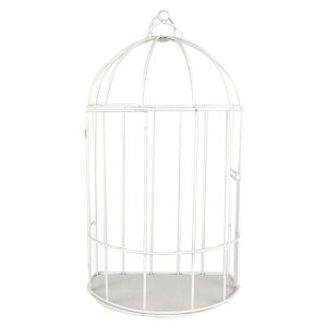 CTOP Demi-cage en m&eacute;tal blanc 18 x 12 x 33 cm