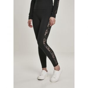 Image de Urban classics Legging Femme Urban Classic Striped Lace S noir