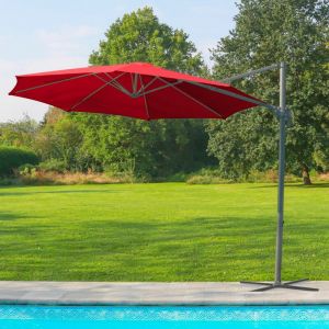 Image de SkyLantern Parasol Déporté Octogonal Rouge en Aluminium