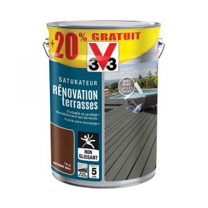 V33 R&eacute;novateur terrasses et bardages Teck 5L + 20% gratuit