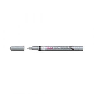 Pentel Arts Paint Marker MSP10, Marqueur peinture permanent, Pointe fine, Argent, Lot de 12