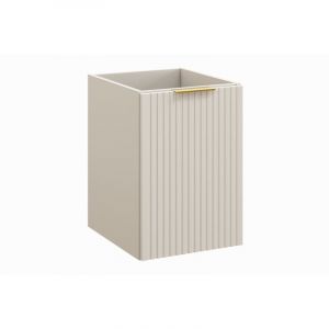 Meublorama - Meuble de rangement salle de bain noxera – 40 cm – Panier à linge – Beige mat – Suspendu