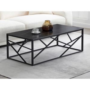 Pascal Morabito Table basse en céramique et métal - Effet marbre noir - MELRONE de