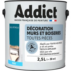 Addict Peinture Déco.M&Bois mat bleu pétrole 2,5L