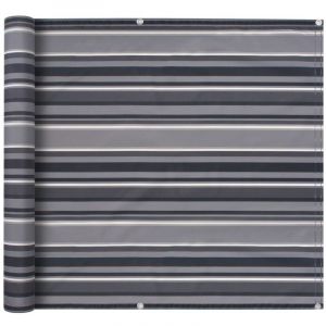 VidaXL Paravent de balcon Tissu Oxford 90 x 600 cm Bande Gris