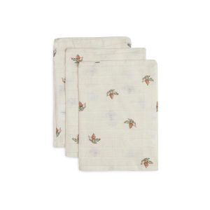 Jollein Lot de 3 gants de toilette en gaze de coton imprimé forestier - TU - Soldes - Taille TU