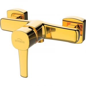 Invena Laiton Dore Robinet Douche Salle de Bain Levier Unique Mural Melangeur