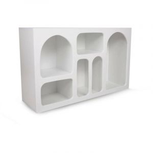 Dmora Bellatrix, Buffet de Salon, Meuble de Cuisine, 120 x 37 x 74 cm, Blanc