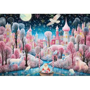 Image de Bluebird Puzzle Village de Noël en Rose
