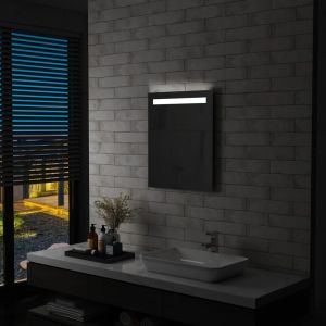 VidaXL Miroir mural à led pour salle de bains 50 x 60 cm Argent