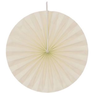Ruedelafete Lot de 4 grands &eacute;ventails papier 40cm, ivoire