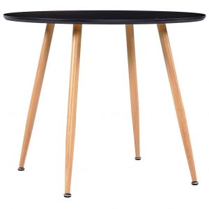 Image de VidaXL Table de salle à manger Noir et chêne 90x73,5 cm MDF