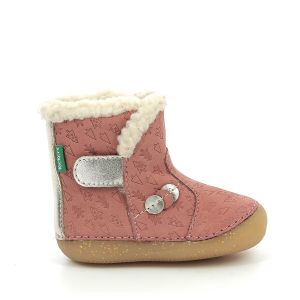 Kickers Bottes cuir fourrées So Windy, semelle souple Rose - Taille 18;19;20;21;22;23;24;25;26;27