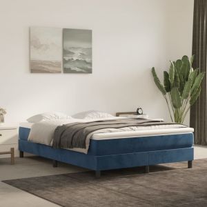 VidaXL Matelas de lit à ressorts ensachés Bleu foncé 140x190x20 cm