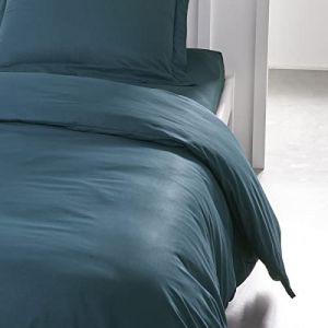 Today Housse de couette 100% coton essential - bleu paon 140X200