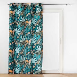 Douceur d'intérieur, Rideau à Oeillets (140 x 280 cm) Tilda Vert, Polyester Imprimé