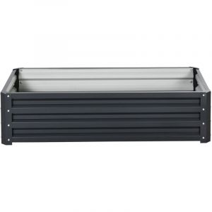 Outsunny Carré potager de jardin dim. 120L x 60l x 30H cm tôle d'acier ondulée gris