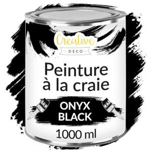 Peinture &agrave; la Craie Noir 1L Mat et Lavable pour Meuble Bois