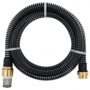 VidaXL Tuyau d'aspiration avec raccords en laiton 25 m 25 mm Noir