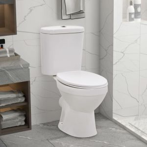 Image de VidaXL Toilette sur pied et réservoir et siège à fermeture en douceur