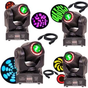 Ibiza Light Jeux de Lumi&egrave;re 4 LYRES MHSPOT30-FX Dmx avec Gobos id&eacute;al Bar Club Disco - Animation soir&eacute;e dansante mariage anniversaire
