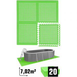 Eyepower Tapis de Piscine 7 m² - 20 Tapis de Sol EVA 62x62 - Jeu de Dalles de Protection Extérieure