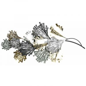 Fijalo - d&eacute;coration murale m&eacute;tal 65X10X127 feuilles gris m&eacute;tal Mat&eacute;riau Couleur multicolore Famille d&eacute;corations murales D&eacute;tails