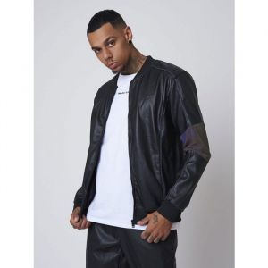 Veste en simili cuir avec empiècement réfléchissant Project X Paris