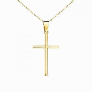 Collier - Médaille Croix Or 18 Carats 750-000 Jaune - Chaine Dorée