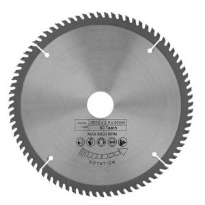 Image de AIZ Lame De Scie Circulaire 210 Mm 80 Dents Diamètre D'Alésage 30 Mm Avec 3 Joints Toriques