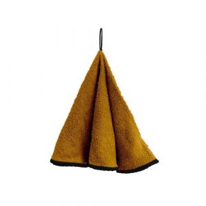 Soleil d'Ocre Torchon rond en coton eponge jaune, par Jaune