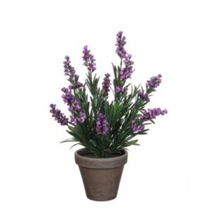 Mica Decorations Lavande violet artificiel ø20 x h.33 cm en pot Stan gris ø11,5 cm