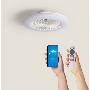 Ventilateur de Plafond led smart wifi rgb+w Zante ø 50cm de 35W Blanc cct Avec lumière,, Wifi: True