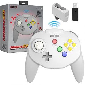 Image de Retro-Bit Tribute64 2.4GHz Manette sans Fil pour Nintendo 64/Switch/PC/Mac Gris