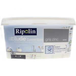 Image de Ripolin Peinture Cuisine & Bain Gris Zinc Gris 2L 0,000000