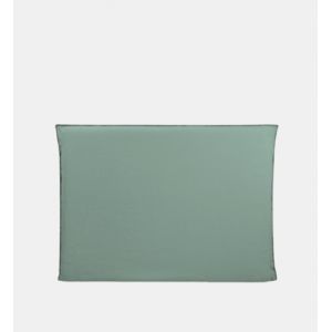 Madura - Housse de tête de lit 150x134 cm Vert de gris et feston noir - nino - Vert de gris et feston noir