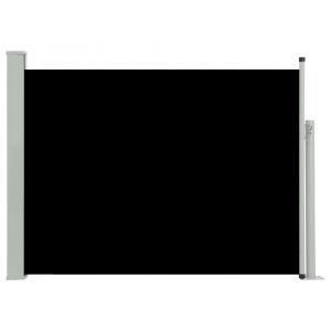 Auvent paravent store brise-vue latéral rétractable de patio jardin terrasse balcon protection visuelle écran 100 x 500 cm noir 02_0007193