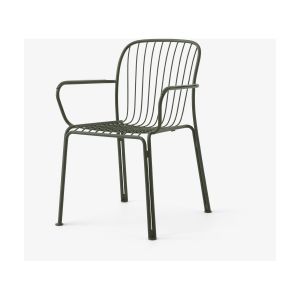 &tradition Chaise de jardin empilable avec accoudoires en acier vert bronze Thorvald SC95 - &tra