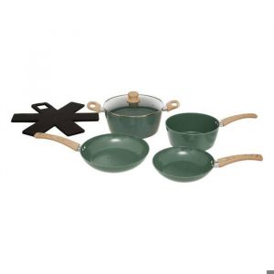 Batterie de cuisine 7 pi&egrave;ces en aluminium forg&eacute;