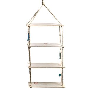 Ruedelafete Etagères La Balnéaire bois blanchi à suspendre 45cm x 1,17m