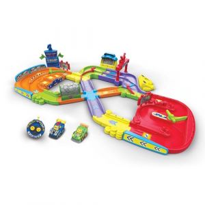 Vtech Tut Tut Bolides, Mon Premier Circuit T&eacute;l&eacute;command&eacute; avec Voiture RC Simon Super Champion et Voiture L&eacute;o Bolide Turbo, 11 Zones Magiques, Cadeau Enfant de 1 an &agrave; 5 Ans - Contenu en Fran&ccedil;ais
