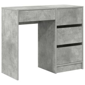VidaXL Bureau Gris b&eacute;ton 90 x 37,5 x 75 cm Bois d'ing&eacute;nierie