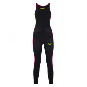 Arena Powerskin femme open water r evo full body closed back dos ferme black fluo yellow 34