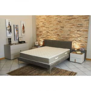 King Of Dreams Matelas 90x200 x 23 cm avec Latex Naturel densit&eacute; 80 Kg/m3 Tissu 100% Coton Compatible Sommiers Articul&eacute;s Soutien Ferme